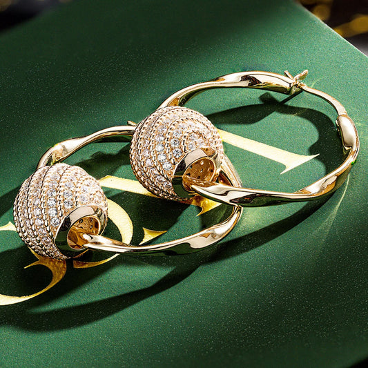 gon- [💥As @teddilovesfashion's Pick] Golden Waves Tarnish-resistant Silver Charms Earrings Set M Size Classic Hoop Earrings with Sterling Silver Ear Post In 14K Gold Plated
