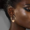 [💥As @teddilovesfashion's Pick] Golden Waves Tarnish-resistant Silver Charms Earrings Set M Size Classic Hoop Earrings with Sterling Silver Ear Post In 14K Gold Plated