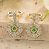 Sterling Silver Blossoming Brilliance Charms Earrings Set In 14K Gold Plated