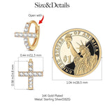 [💥As @katstyle42's Pick] Sterling Silver Blue Seahorse Hoop Earrings With Enamel In 14K Gold Plated