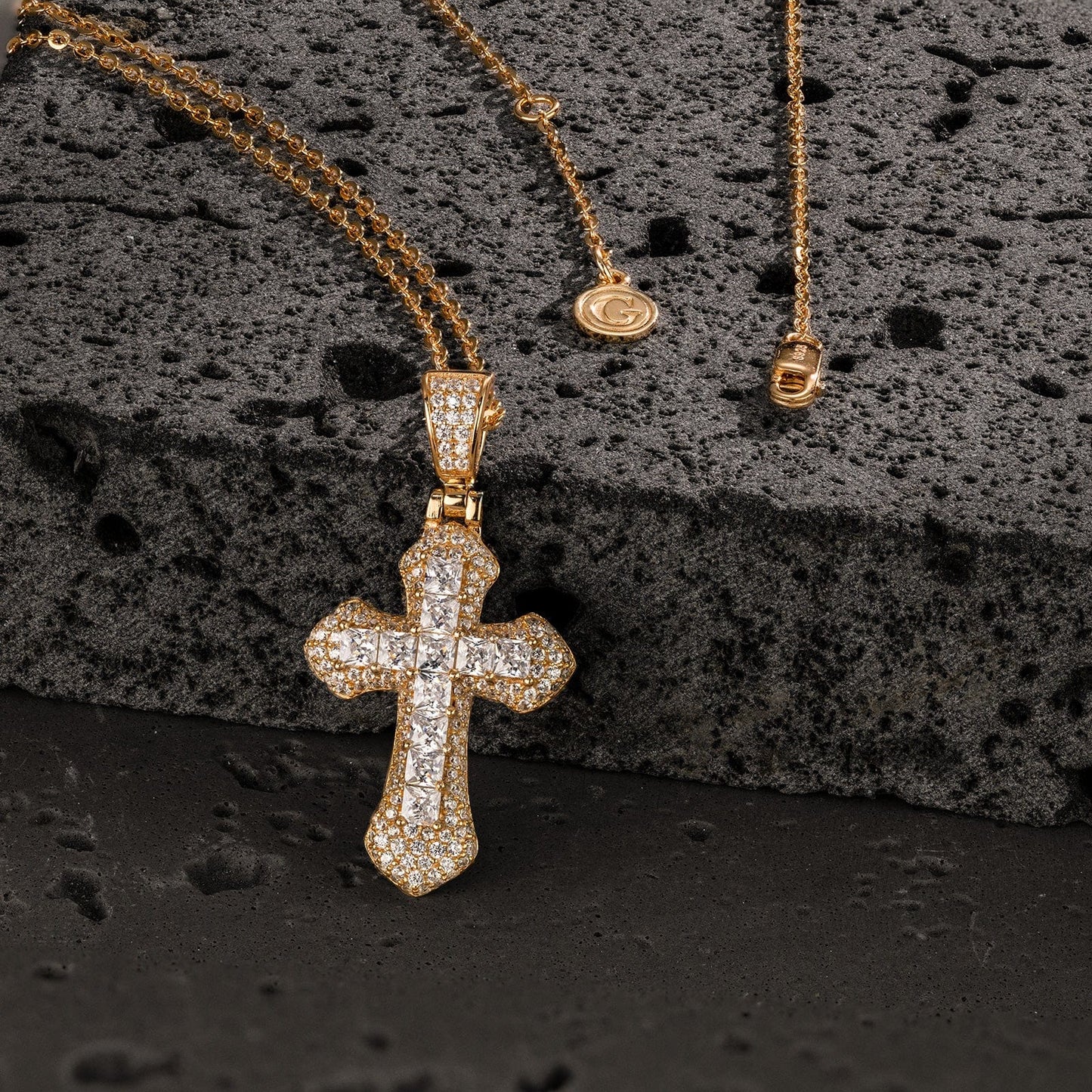 Sterling Silver Necklace Chain Divine Blessing Tarnish-resistant Silver Couple Necklace Set Cross Pendant Necklace