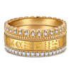 The Destiny Band Ring Round Brilliant Cut Diamond White Lab Zircon Stackable Rings Set Wedding Rings - Forever Wedding Bands 14K Yellow Gold Plated