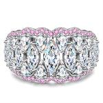4*8mm Marquise Brilliant Cut Lab Zircon - Pave Classic Engagement Ring 14K Yellow Gold Plated