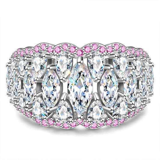 gona- 4*8mm Marquise Brilliant Cut Lab Zircon - Pave Classic Engagement Ring 14K Yellow Gold Plated