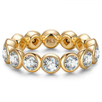 Created With Swarovski@ Crystals - Round Brilliant Cut Eternity Ring 14K Yellow Gold Plated