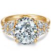 Oval Brilliant Cut Lab-Certified Moissanite - Halo Classic Engagement Ring 14K Yellow Gold Plated (Includes GRA Certification from Gemological Research Association)