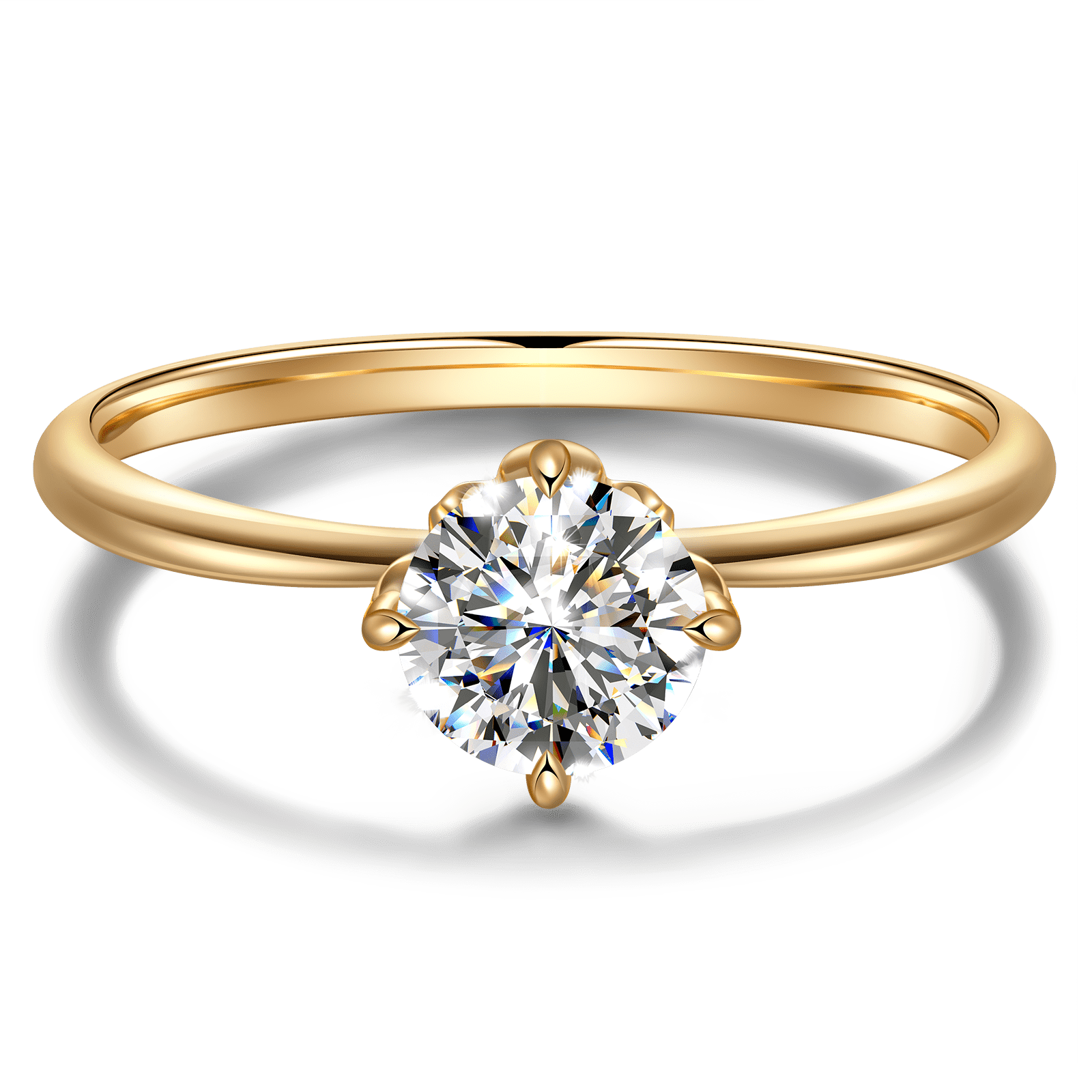 GENUINE LOVE Hidden Halo Engagement Ring - 1.00 Carat 18K Yellow Gold with a Round Brillant Cut Lab-Grown Diamond