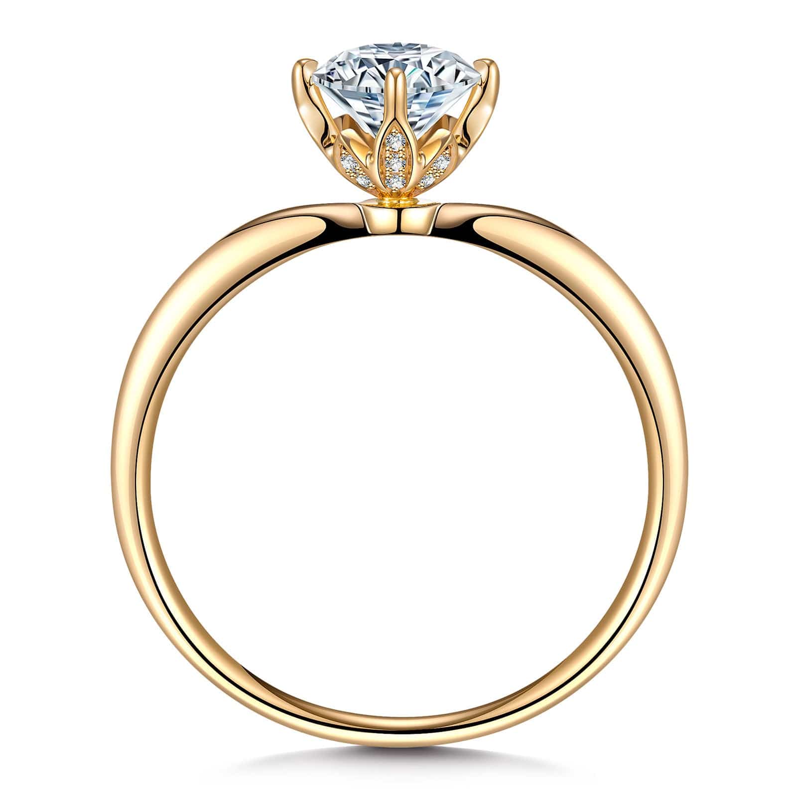 GENUINE LOVE Hidden Halo Engagement Ring - 1.00 Carat 18K Yellow Gold with a Round Brillant Cut Lab-Grown Diamond