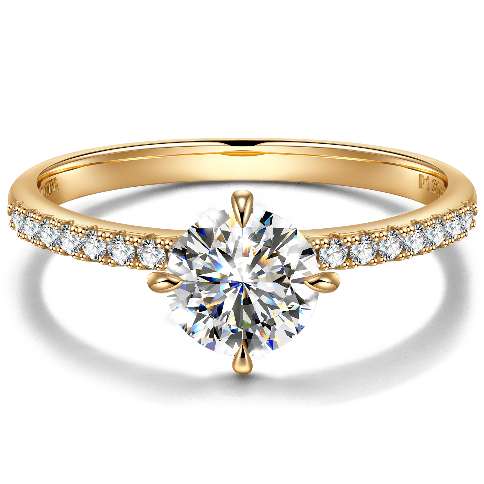 GENUINE LOVE Hidden Halo Engagement Ring - 1.00 Carat 14K Yellow Gold with a Round Brillant Cut Lab-Grown Diamond