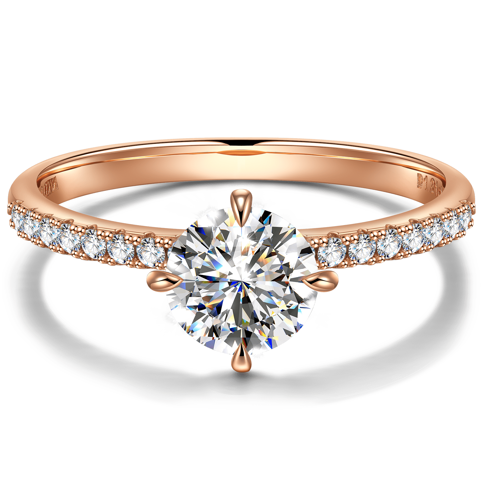 GENUINE LOVE Hidden Halo Engagement Ring - 1.00 Carat 14K Rose Gold with a Round Brillant Cut Lab-Grown Diamond