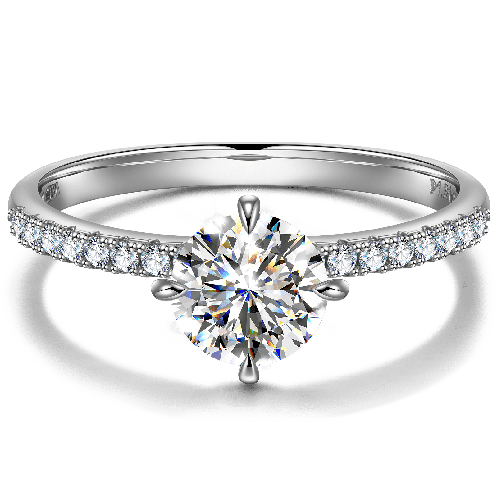 GENUINE LOVE Hidden Halo Engagement Ring - 1.00 Carat 14K White Gold with a Round Brillant Cut Lab-Grown Diamond