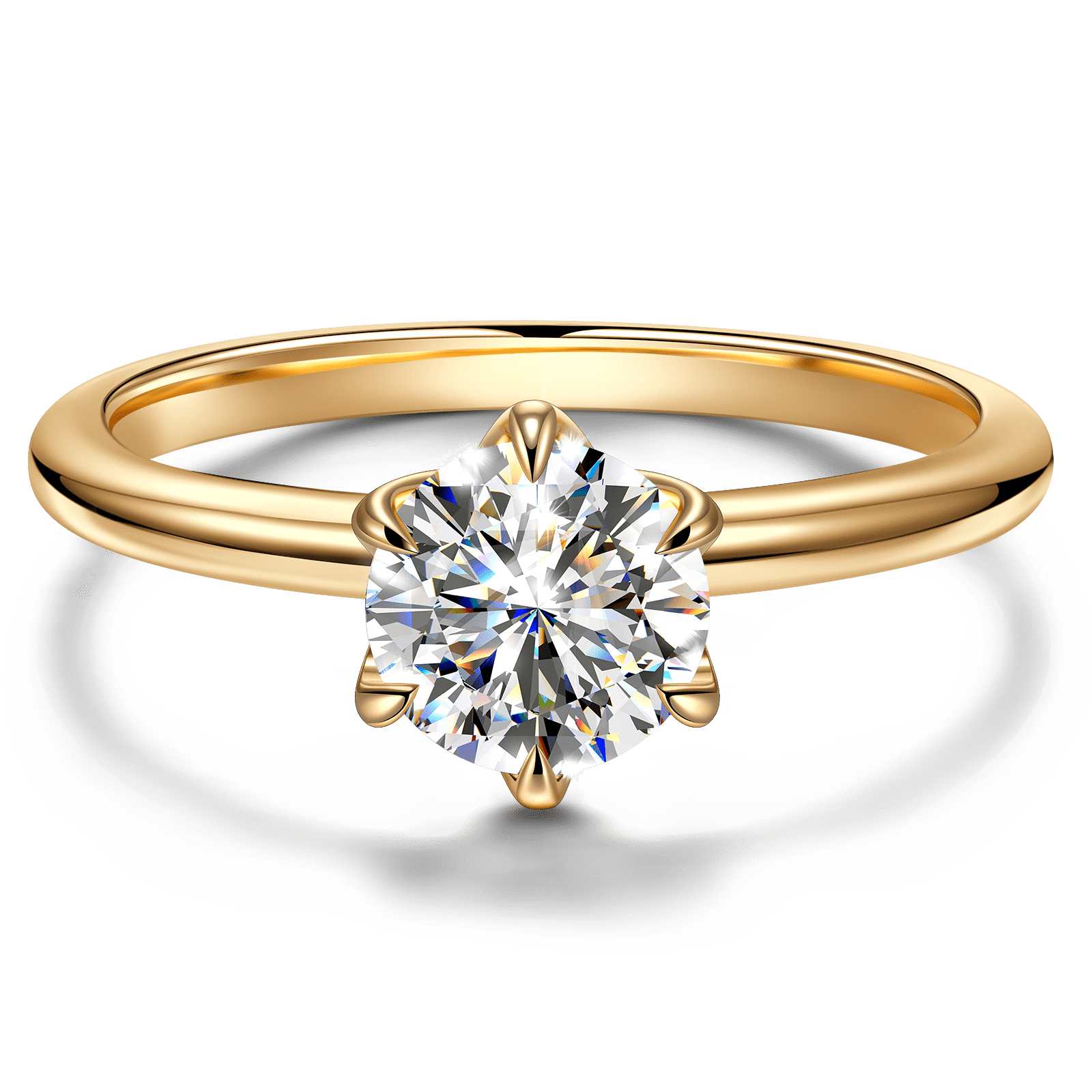 GENUINE LOVE Solitaire Engagement Ring - 1.00 Carat 14K Yellow Gold with a Round Brillant Cut Lab-Grown Diamond