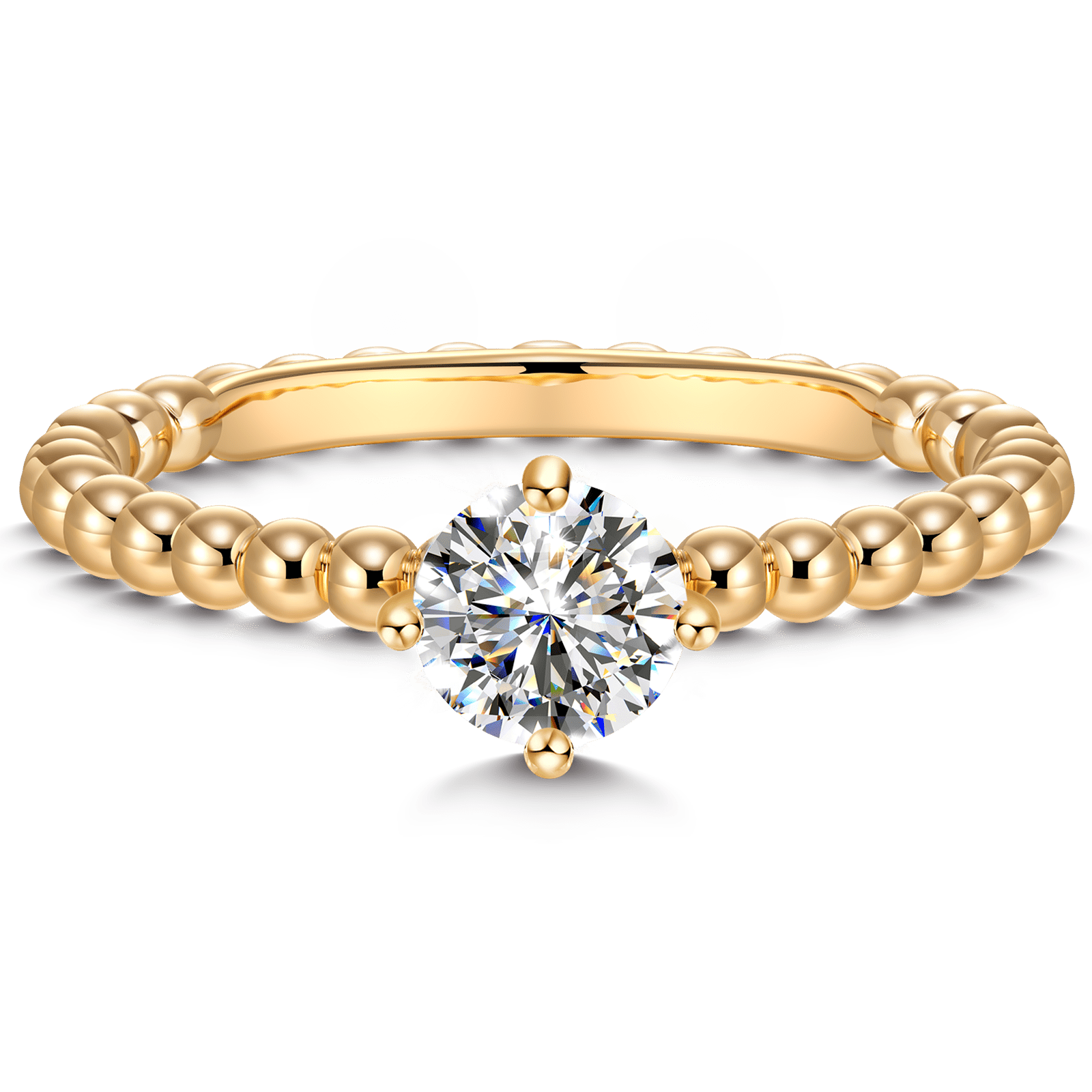 GENUINE LOVE Solitaire Engagement Ring - 0.50 Carat 14K Yellow Gold with a Round Brillant Cut Lab-Grown Diamond