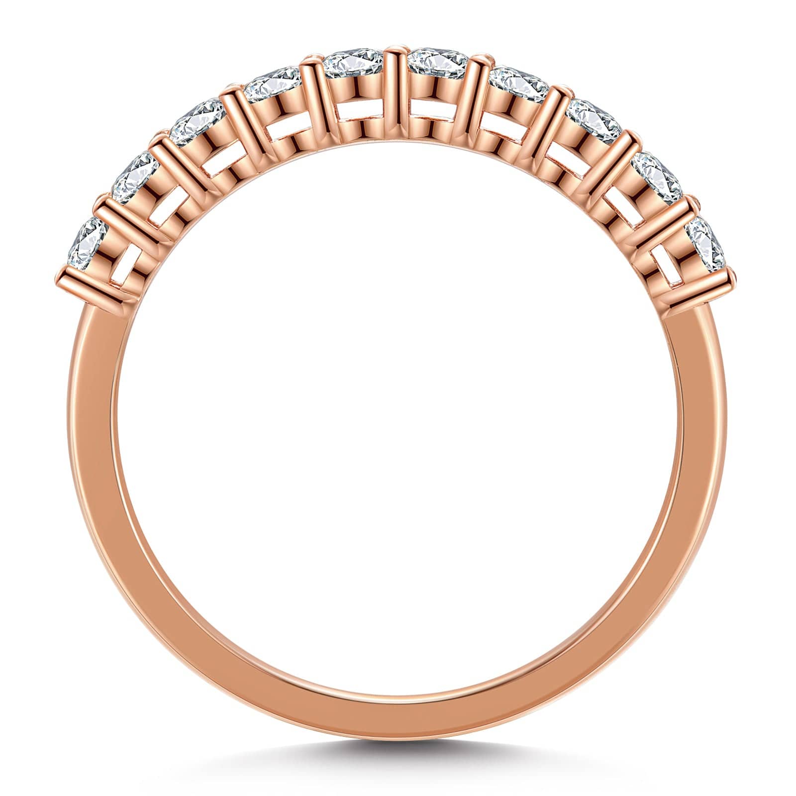 GENUINE LOVE Half-Eternity Wedding Ring - 0.69 Carat 14K Rose Gold with Round Brillant Cut Lab-Grown Diamond