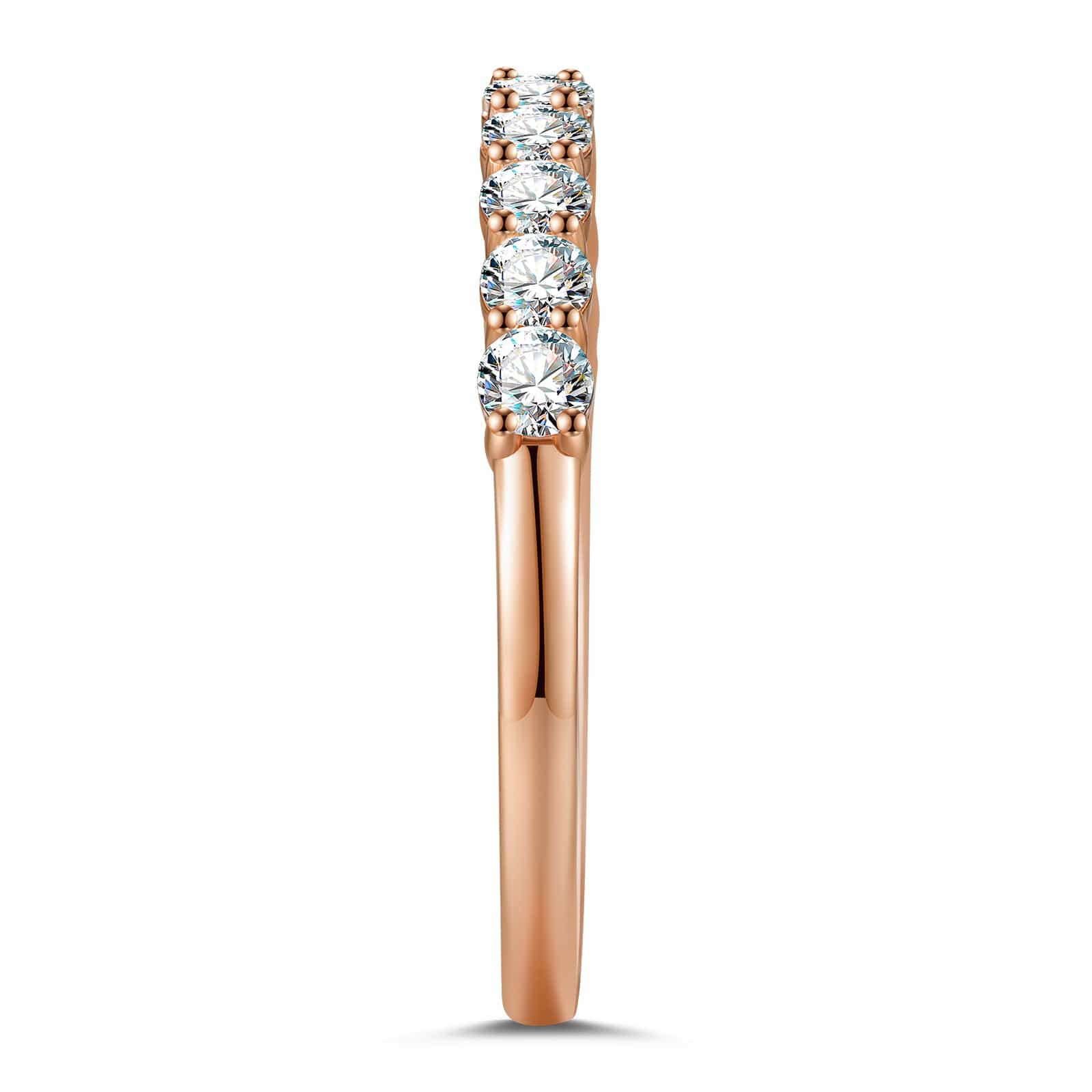 GENUINE LOVE Half-Eternity Wedding Ring - 0.69 Carat 14K Rose Gold with Round Brillant Cut Lab-Grown Diamond