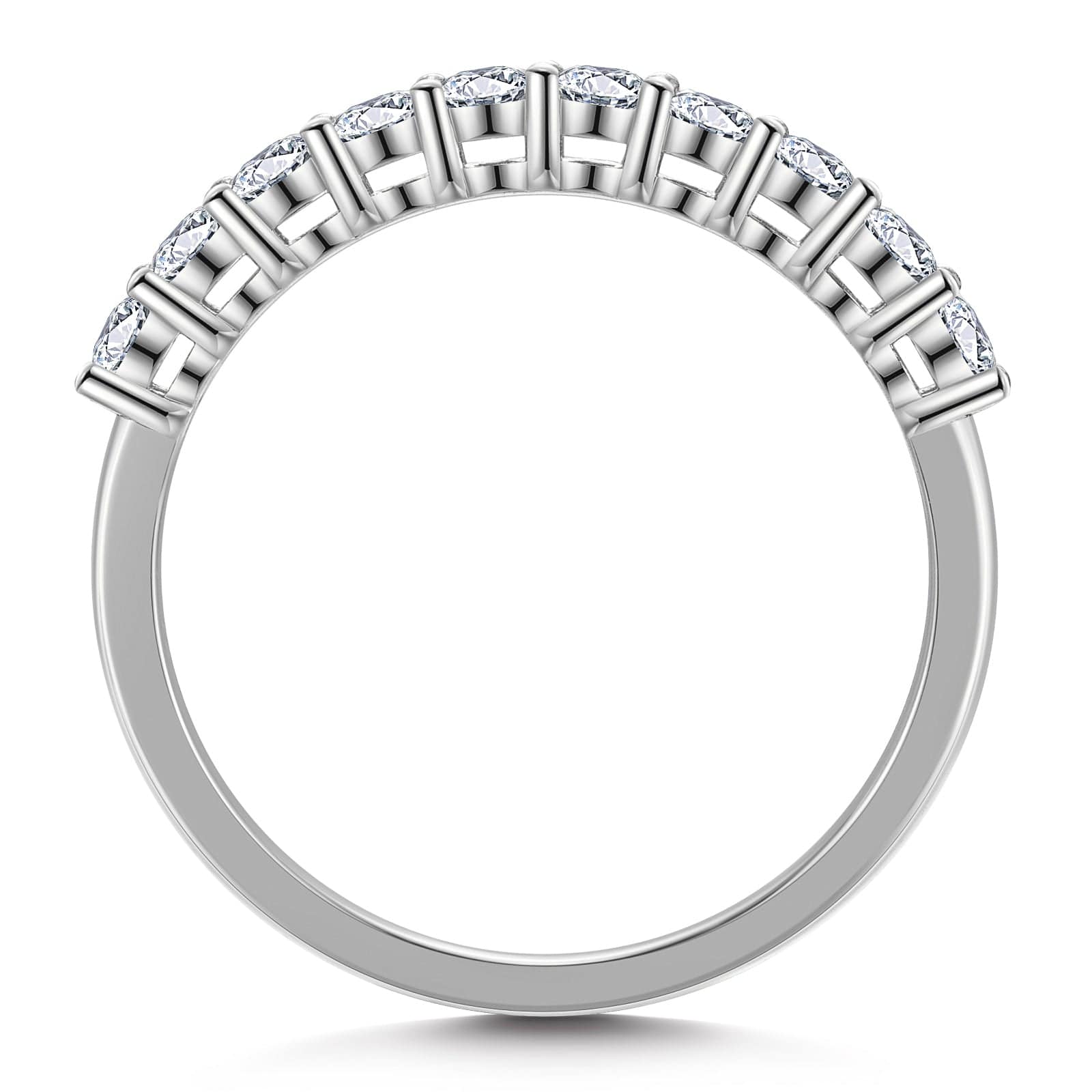 GENUINE LOVE Half-Eternity Wedding Ring - 0.69 Carat 14K White Gold with Round Brillant Cut Lab-Grown Diamond