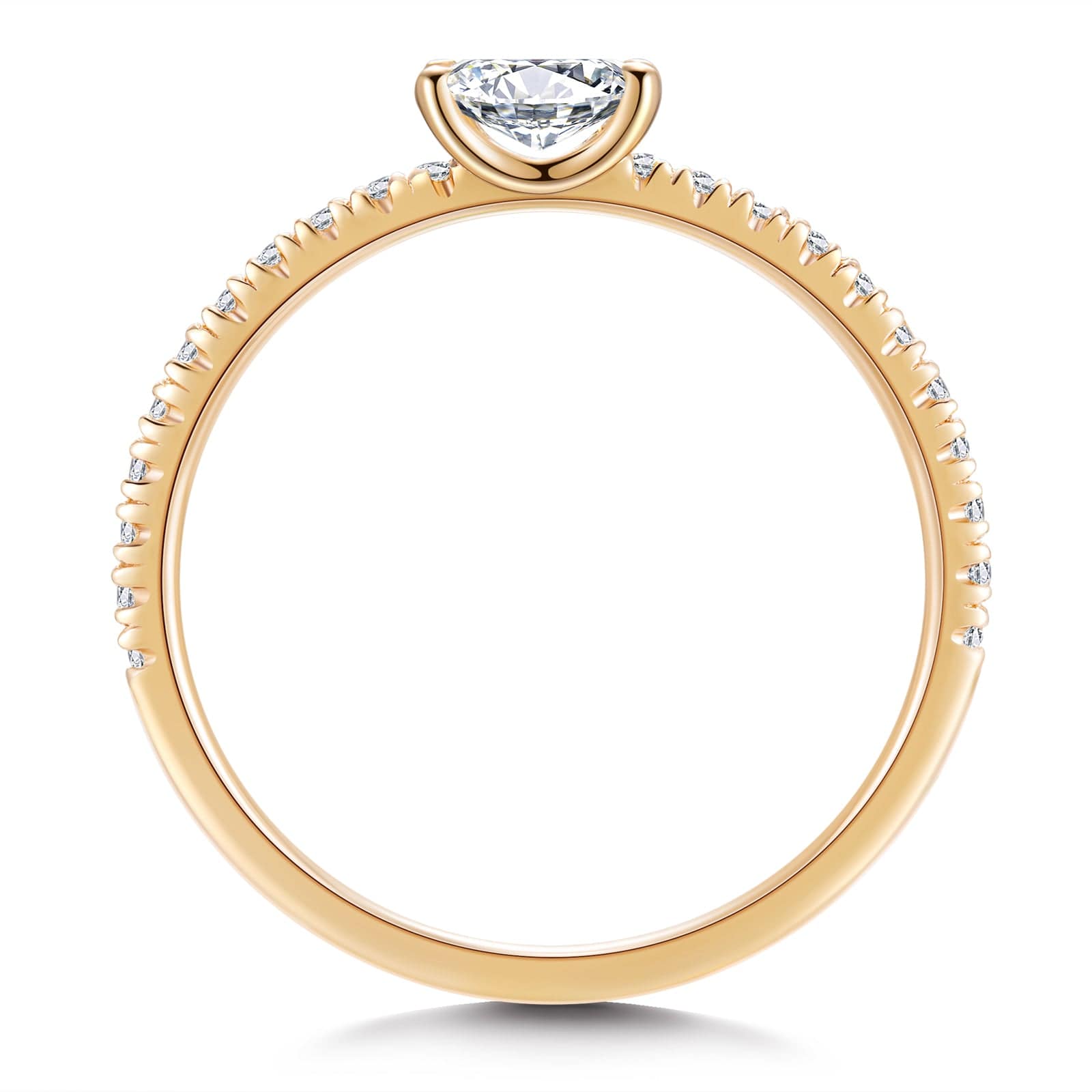 GENUINE LOVE Pave Engagement Ring - 0.50 Carat 18K Yellow Gold with a Radiant Cut Lab-Grown Diamond