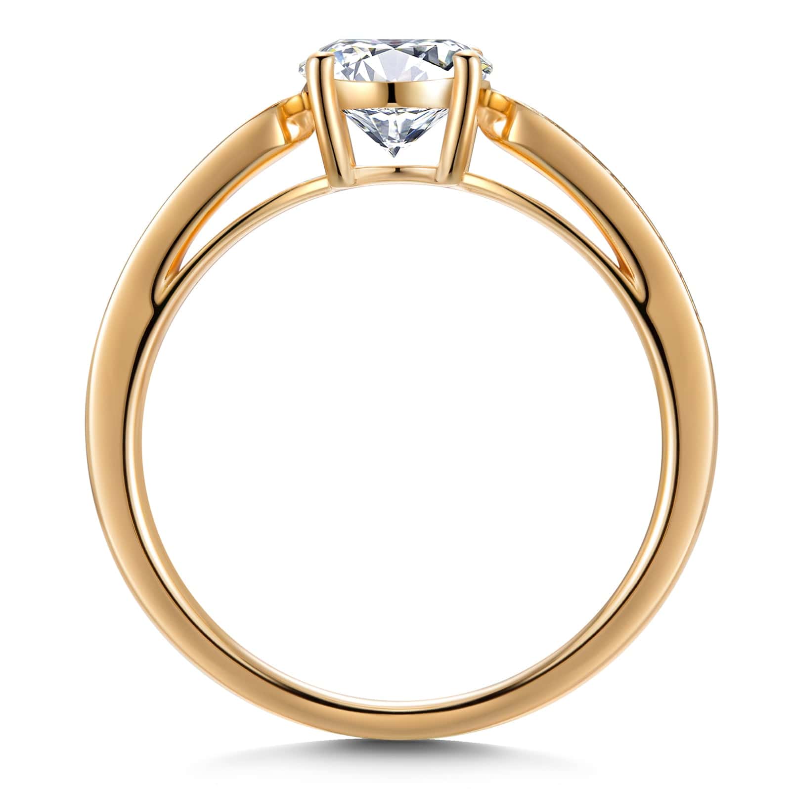 GENUINE LOVE Pave Engagement Ring - 1.00 Carat 14K Yellow Gold with a Round Brillant Cut Lab-Grown Diamond