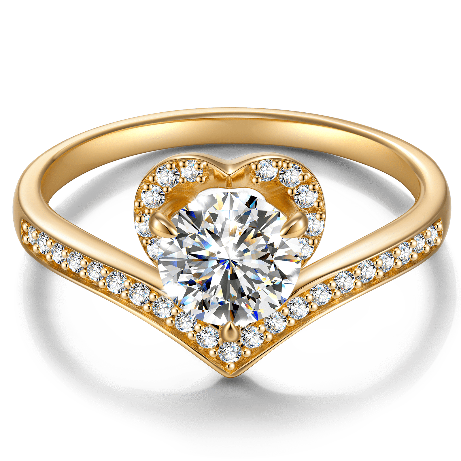 GENUINE LOVE Halo Engagement Ring - 1.00 Carat 14K Yellow Gold with a Round Brillant Cut Lab-Grown Diamond