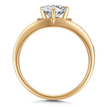 IGI Certified Lab-Grown Round Brilliant Cut Diamond - Pave Classic Engagement Ring 14K Yellow Gold Plated (Includes IGI Certification from International Gemological Institute)