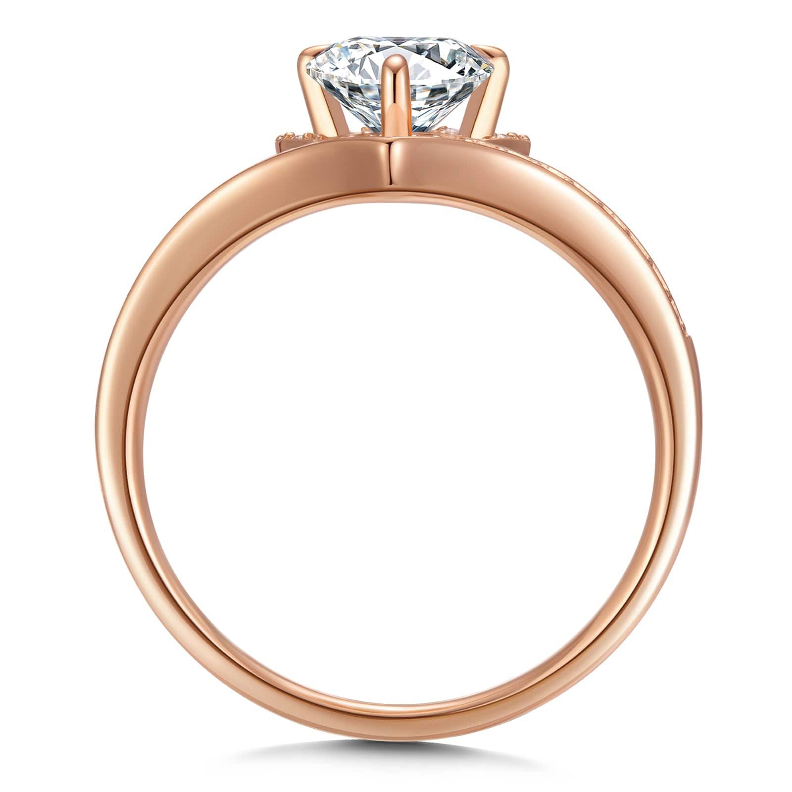 GENUINE LOVE Halo Engagement Ring - 1.00 Carat 14K Rose Gold with a Round Brillant Cut Lab-Grown Diamond