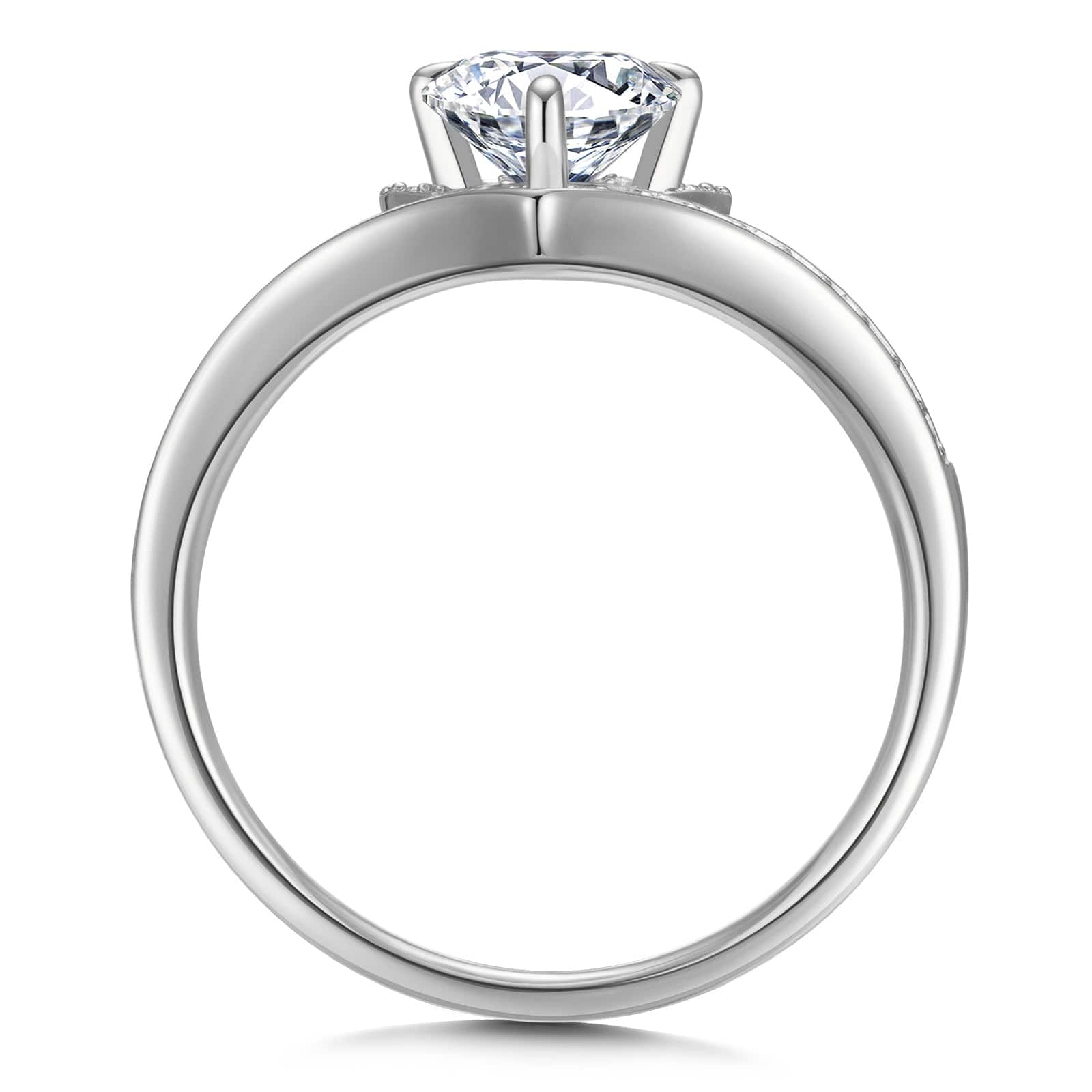 GENUINE LOVE Halo Engagement Ring - 1.00 Carat 14K White Gold with a Round Brillant Cut Lab-Grown Diamond