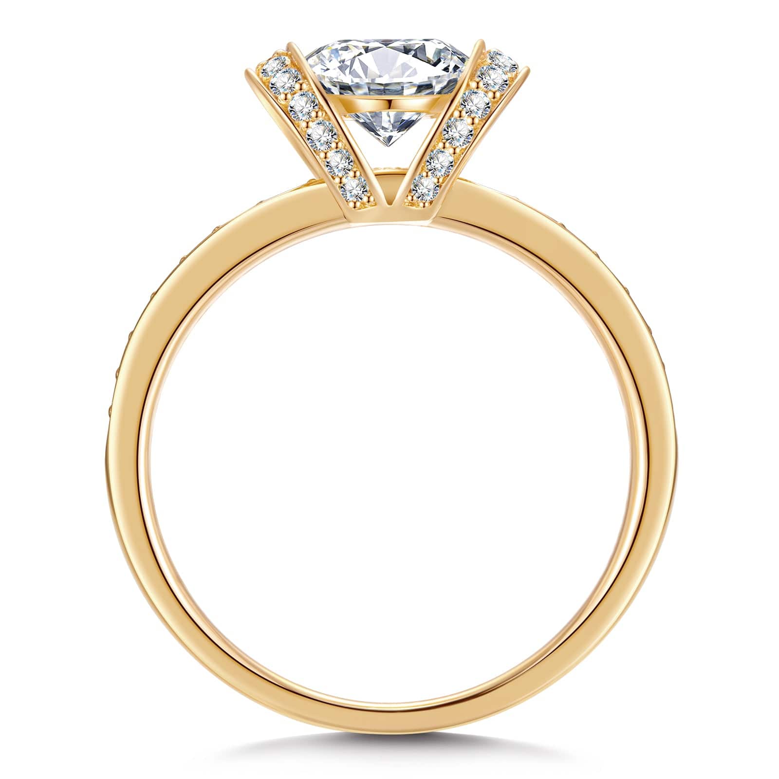 GENUINE LOVE Halo Engagement Ring - 1.00 Carat 10K Yellow Gold with a Round Brillant Cut Lab-Grown Diamond