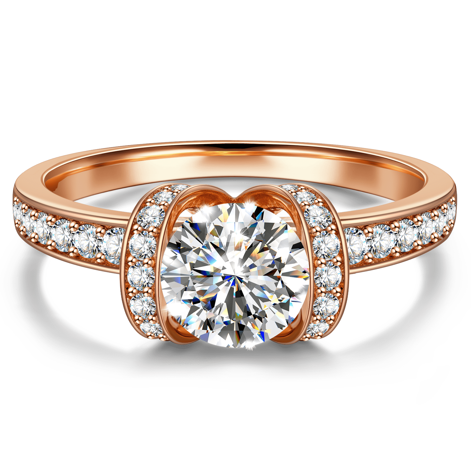 GENUINE LOVE Halo Engagement Ring - 1.00 Carat 14K Rose Gold with a Round Brillant Cut Lab-Grown Diamond