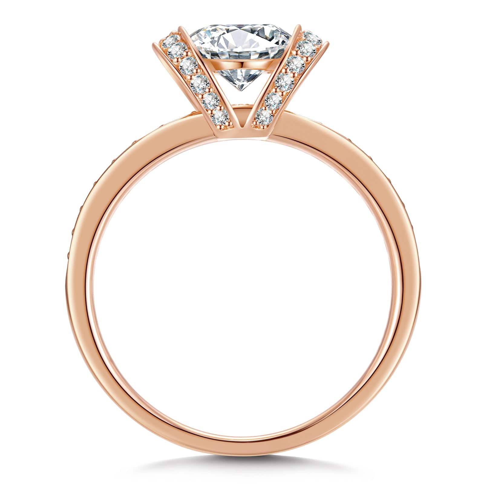 GENUINE LOVE Halo Engagement Ring - 1.00 Carat 14K Rose Gold with a Round Brillant Cut Lab-Grown Diamond