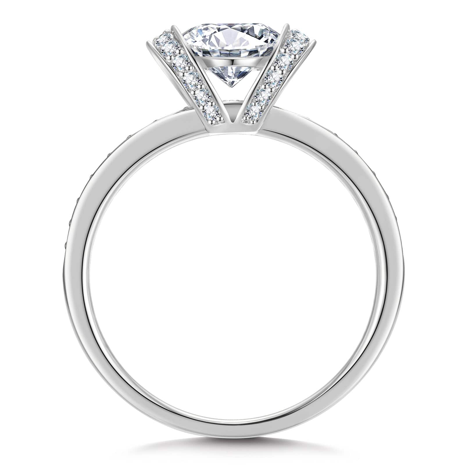 GENUINE LOVE Halo Engagement Ring - 1.00 Carat 14K White Gold with a Round Brillant Cut Lab-Grown Diamond