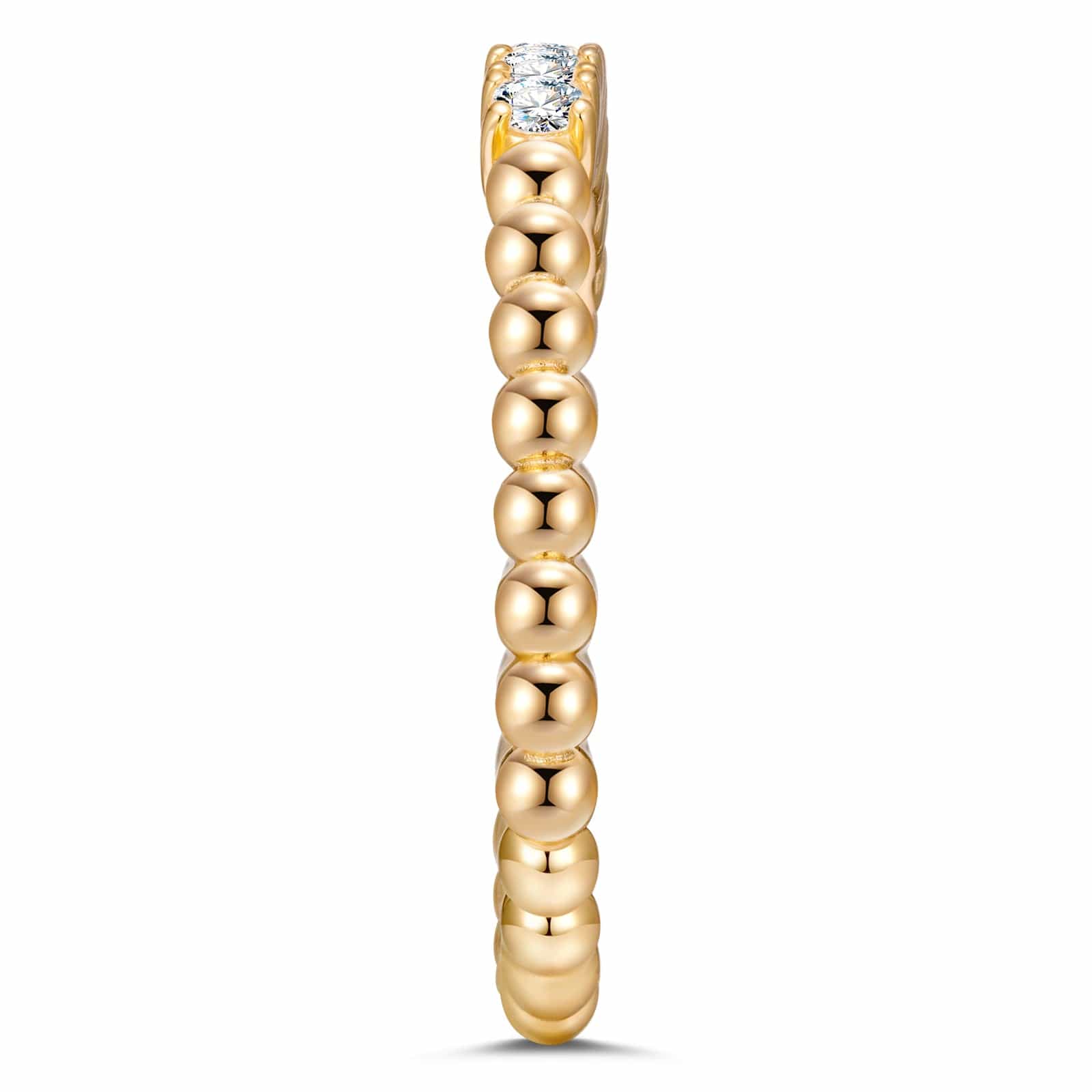 GENUINE LOVE Half-Eternity Wedding Ring - 0.245 Carat 14K Yellow Gold with Round Brillant Cut Lab-Grown Diamond