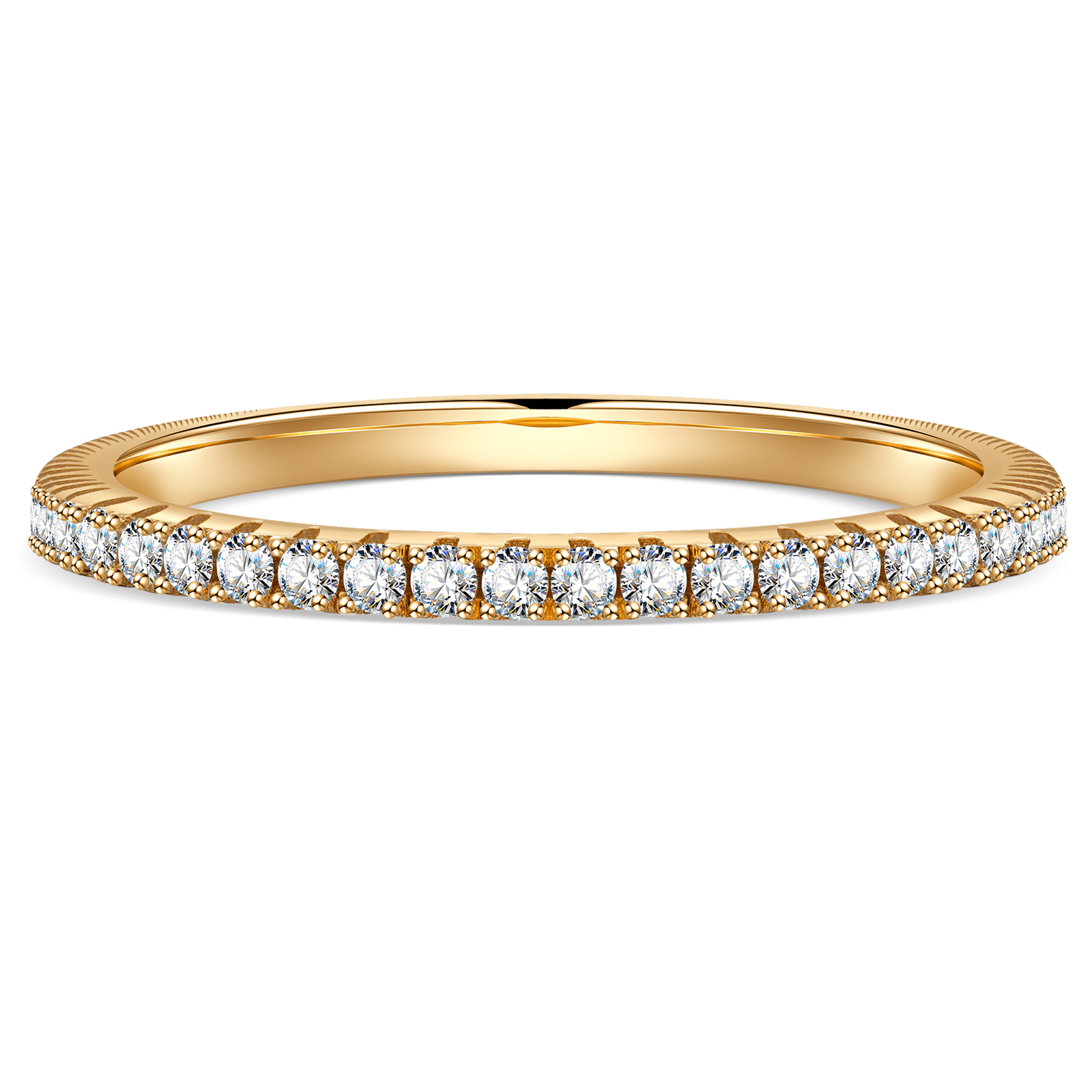 GENUINE LOVE Eternity Bands Wedding Ring - 0.532 Carat 14K Yellow Gold with Round Brillant Cut Lab-Grown Diamond