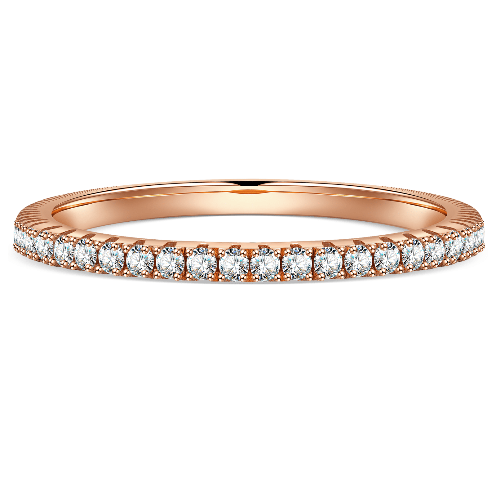 GENUINE LOVE Eternity Bands Wedding Ring - 0.532 Carat 14K Rose Gold with Round Brillant Cut Lab-Grown Diamond