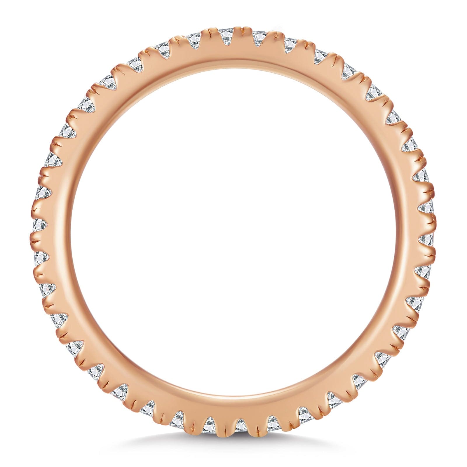 GENUINE LOVE Eternity Bands Wedding Ring - 0.532 Carat 14K Rose Gold with Round Brillant Cut Lab-Grown Diamond