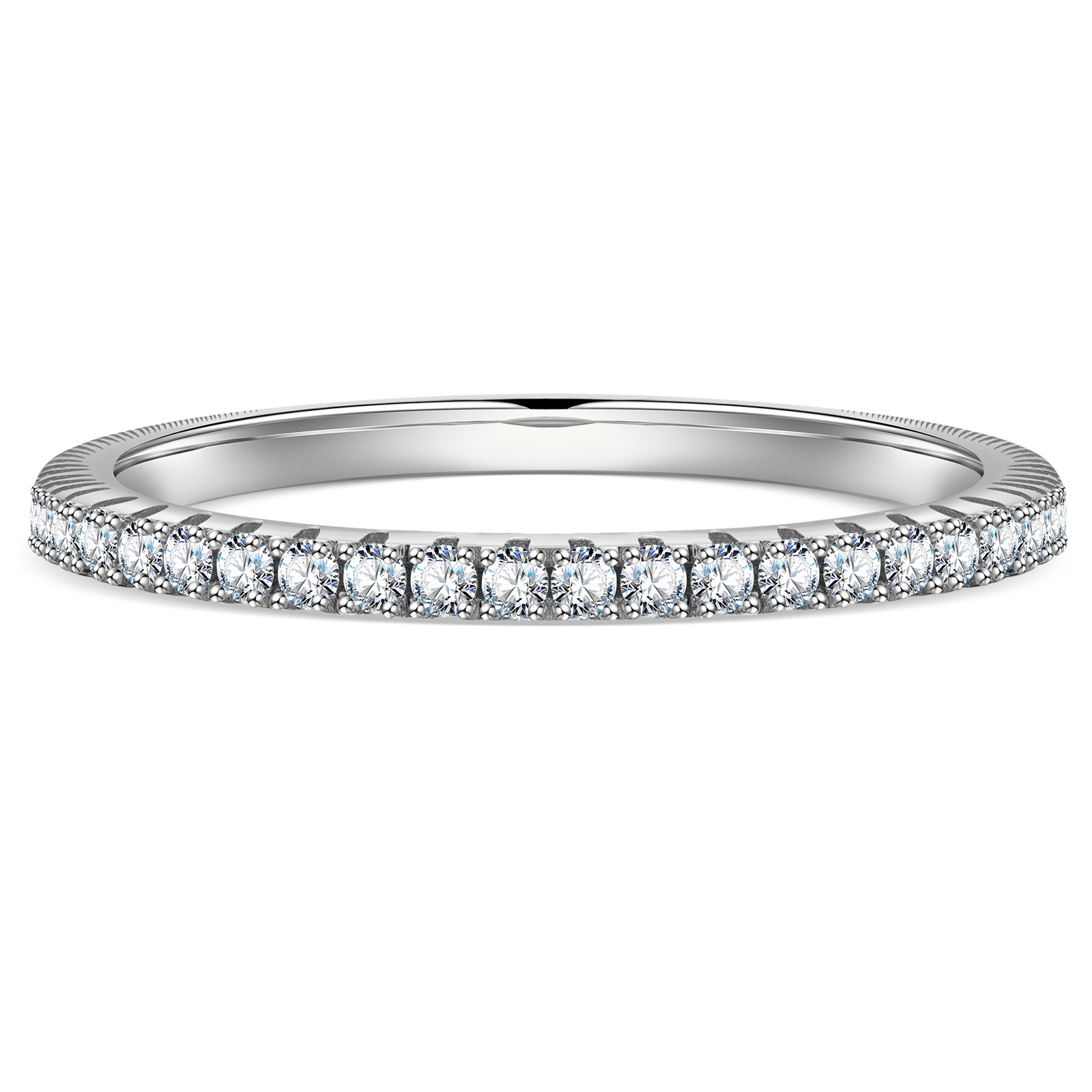 GENUINE LOVE Eternity Bands Wedding Ring - 0.532 Carat 14K White Gold with Round Brillant Cut Lab-Grown Diamond