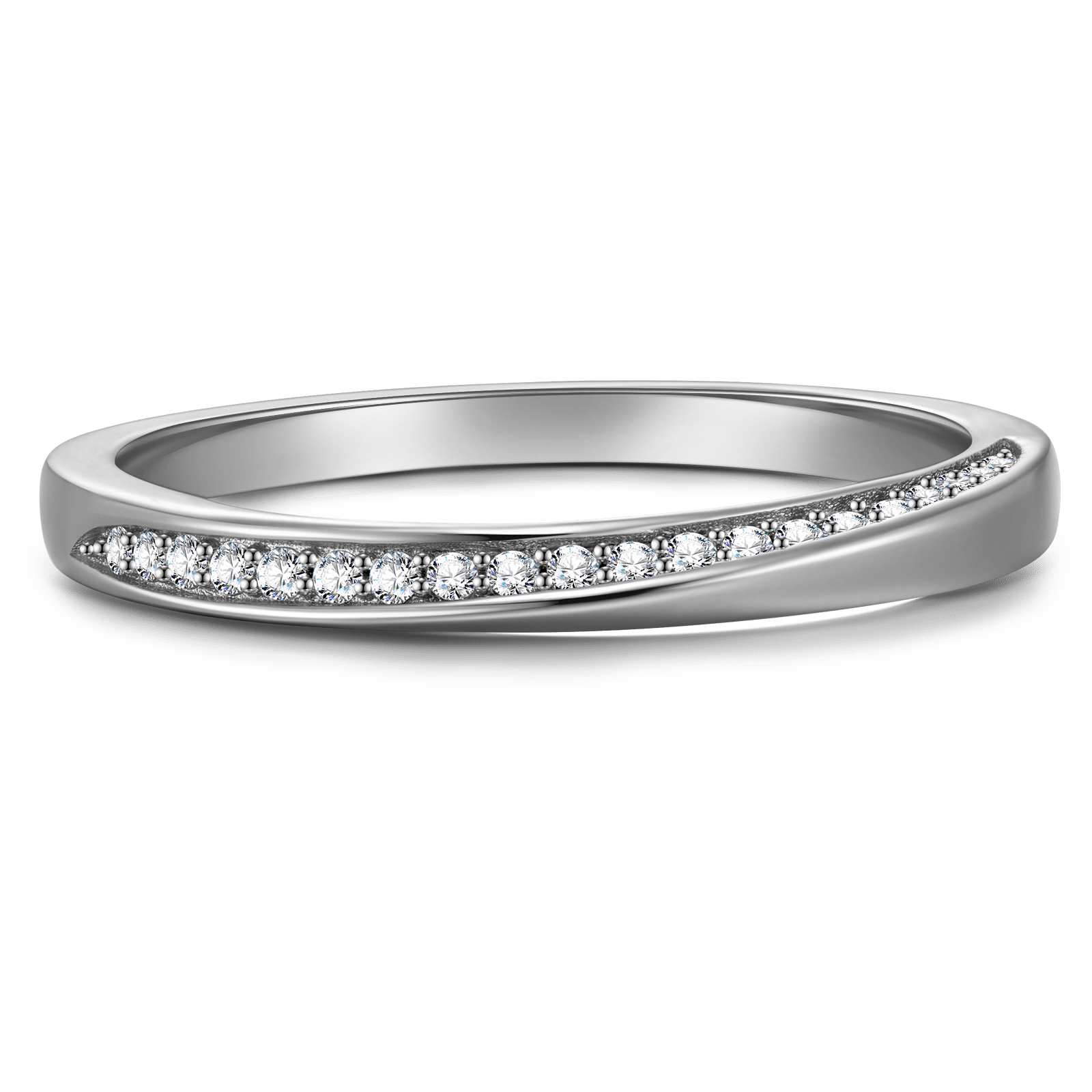 GENUINE LOVE Couple's Rings - 0.118 Carat 14K White Gold Women's Ring with Round Brillant Cut Lab-Grown Diamond