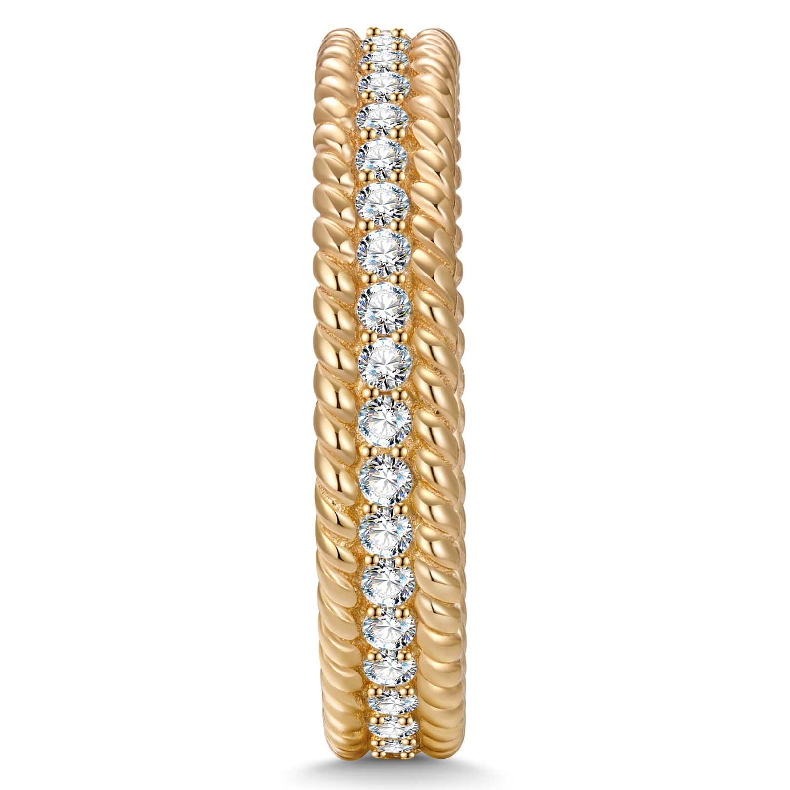 The Destiny Eternity Bands Wedding Ring - 0.546 Carat 14K Yellow Gold with Round Brillant Cut Lab-Grown Diamond