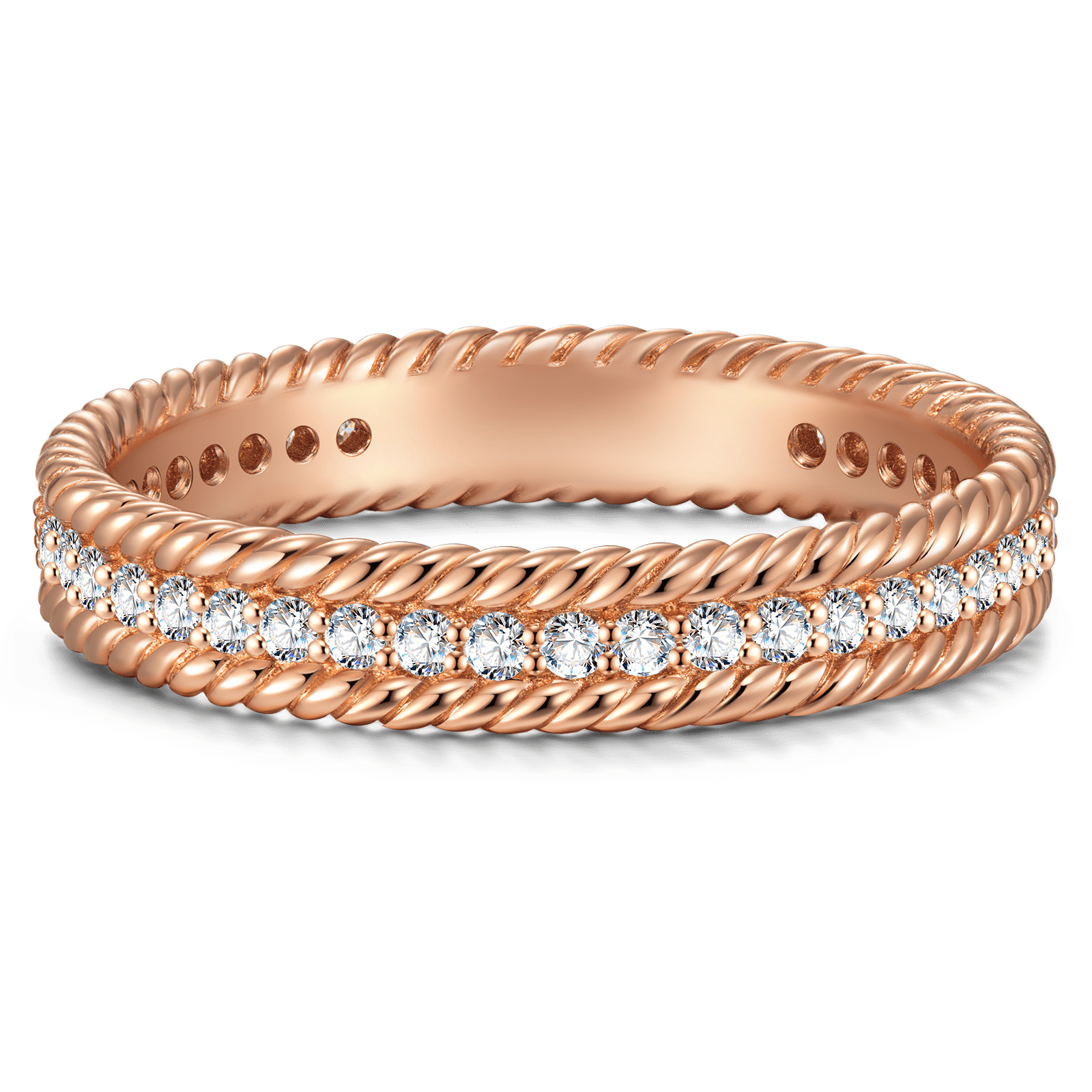 The Destiny Eternity Bands Wedding Ring - 0.546 Carat 14K Rose Gold with Round Brillant Cut Lab-Grown Diamond