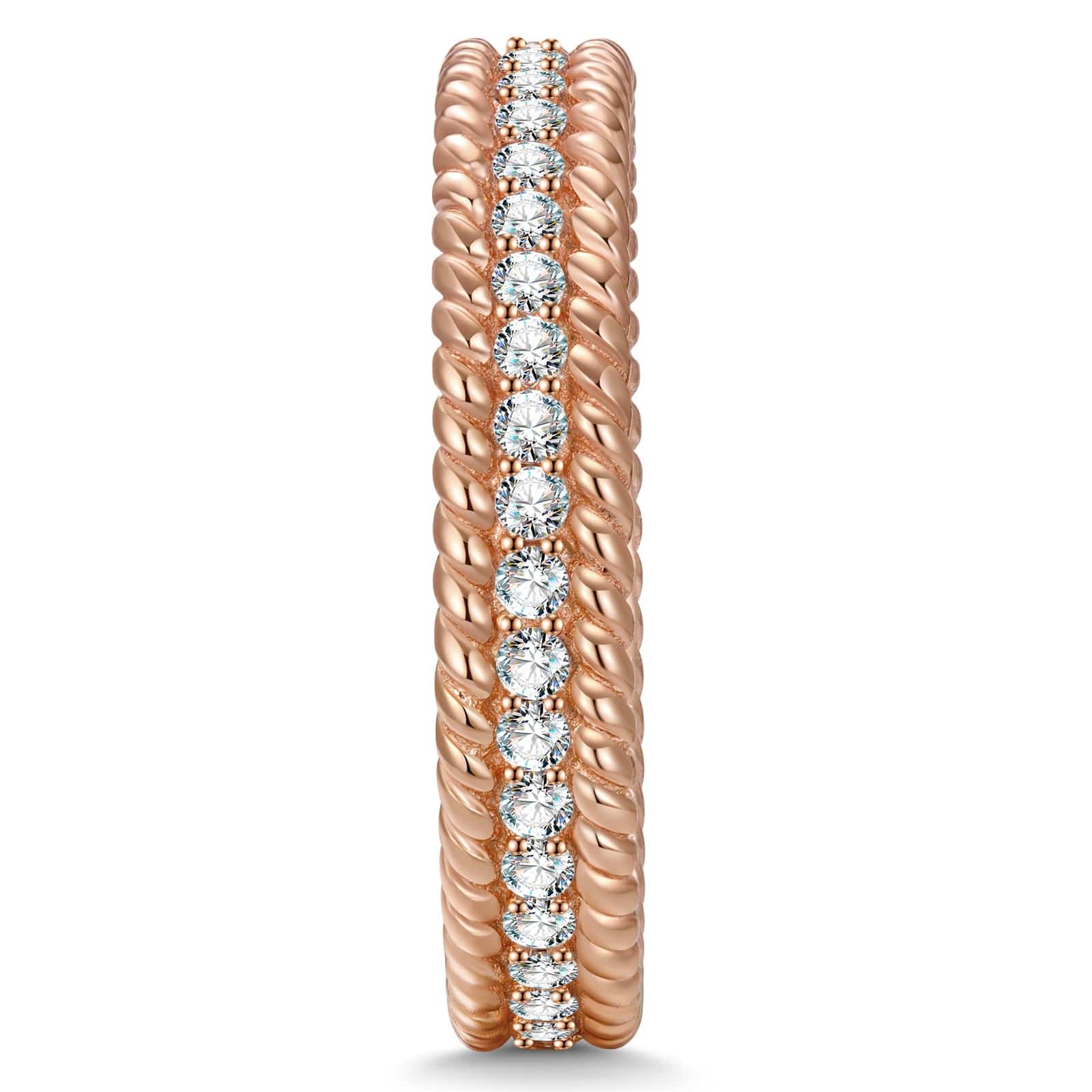 The Destiny Eternity Bands Wedding Ring - 0.546 Carat 14K Rose Gold with Round Brillant Cut Lab-Grown Diamond