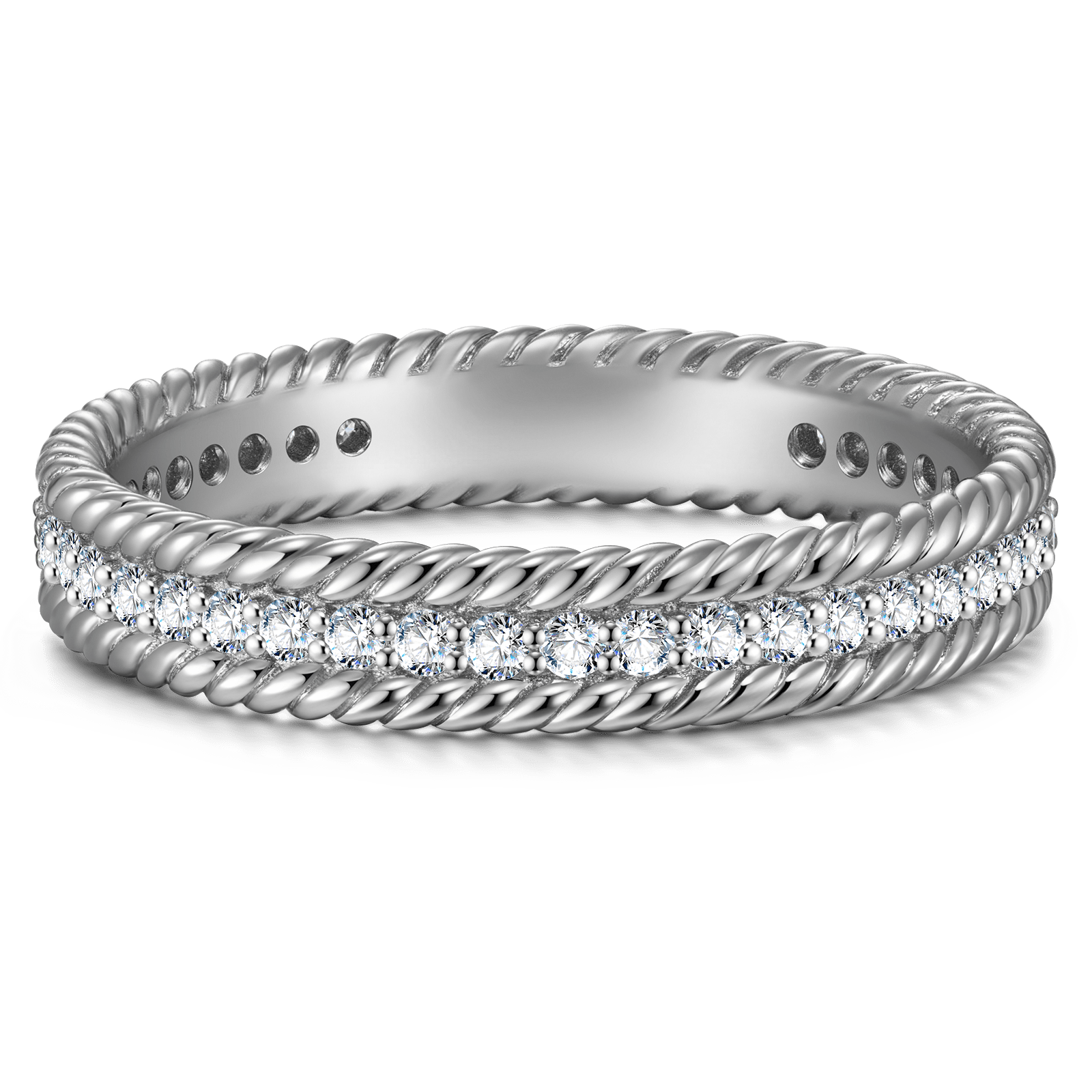 The Destiny Eternity Bands Wedding Ring - 0.546 Carat 14K White Gold with Round Brillant Cut Lab-Grown Diamond