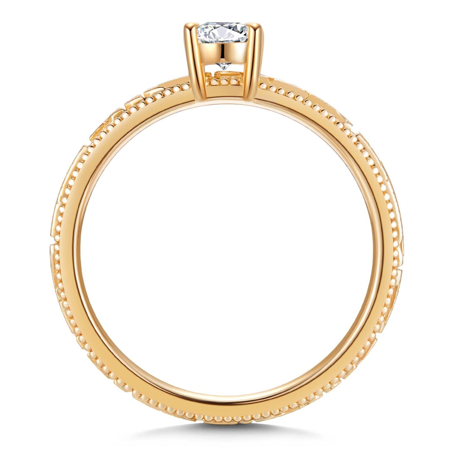 IGI Certified Lab-Grown Radiant Cut Diamond - Solitaire Classic Engagement Ring Solid 14K Yellow Gold (Includes IGI Certification from International Gemological Institute)