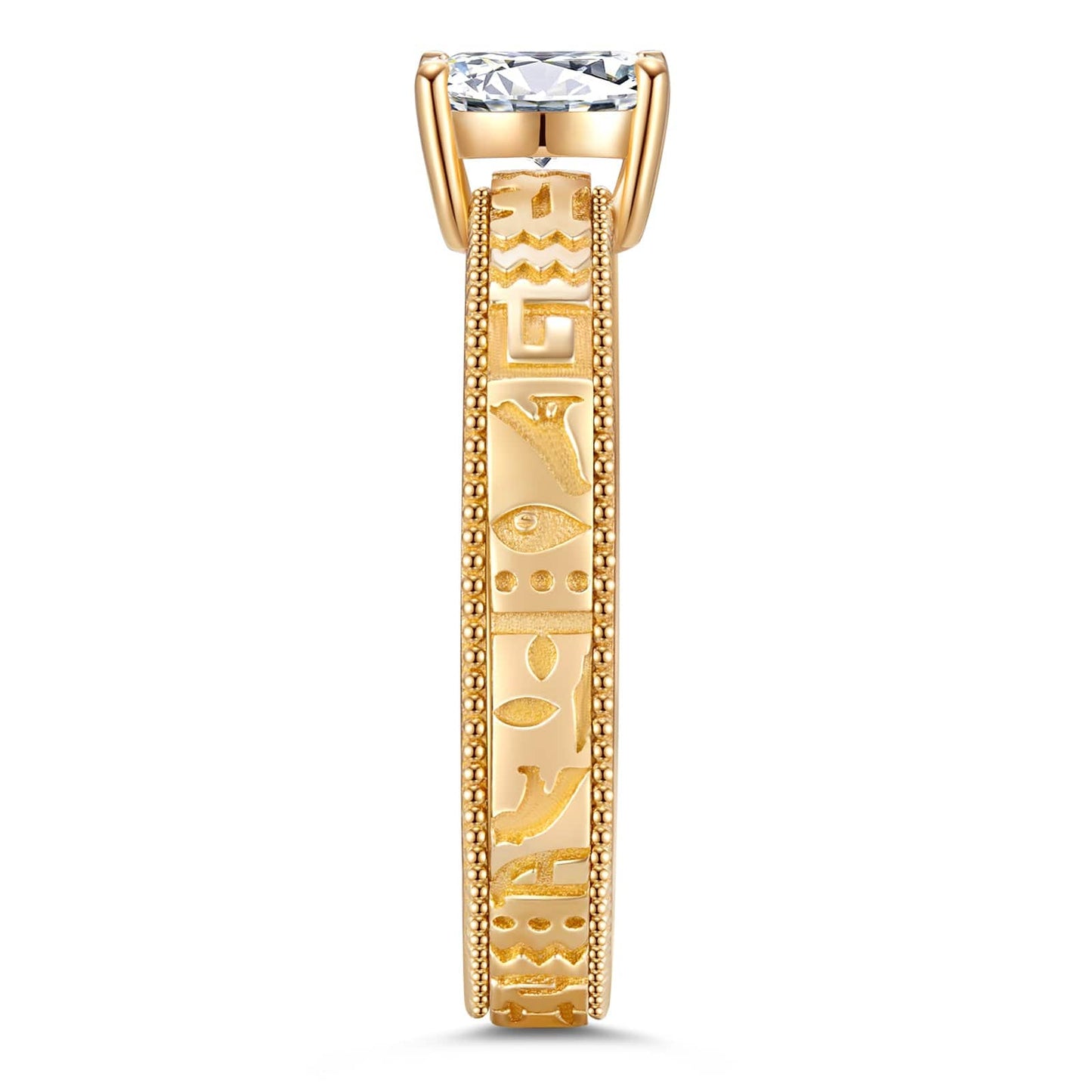 IGI Certified Lab-Grown Radiant Cut Diamond - Solitaire Classic Engagement Ring Solid 14K Yellow Gold (Includes IGI Certification from International Gemological Institute)