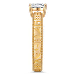 IGI Certified Lab-Grown Radiant Cut Diamond - Solitaire Classic Engagement Ring 14K Yellow Gold Plated (Includes IGI Certification from International Gemological Institute)