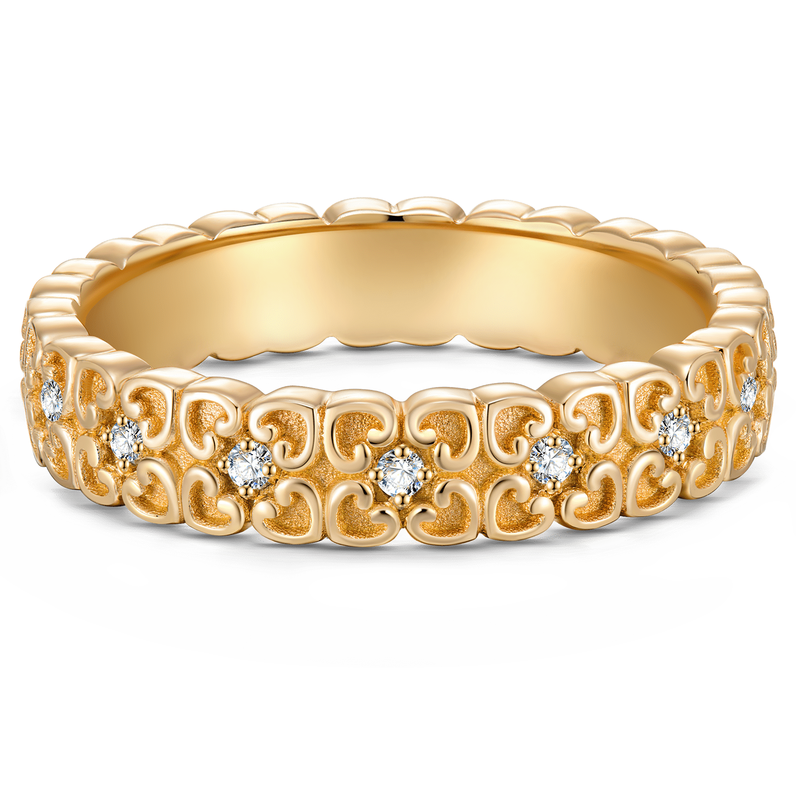 The Destiny Eternity Bands Wedding Ring - 0.208 Carat 14K Yellow Gold with Round Brillant Cut Lab-Grown Diamond