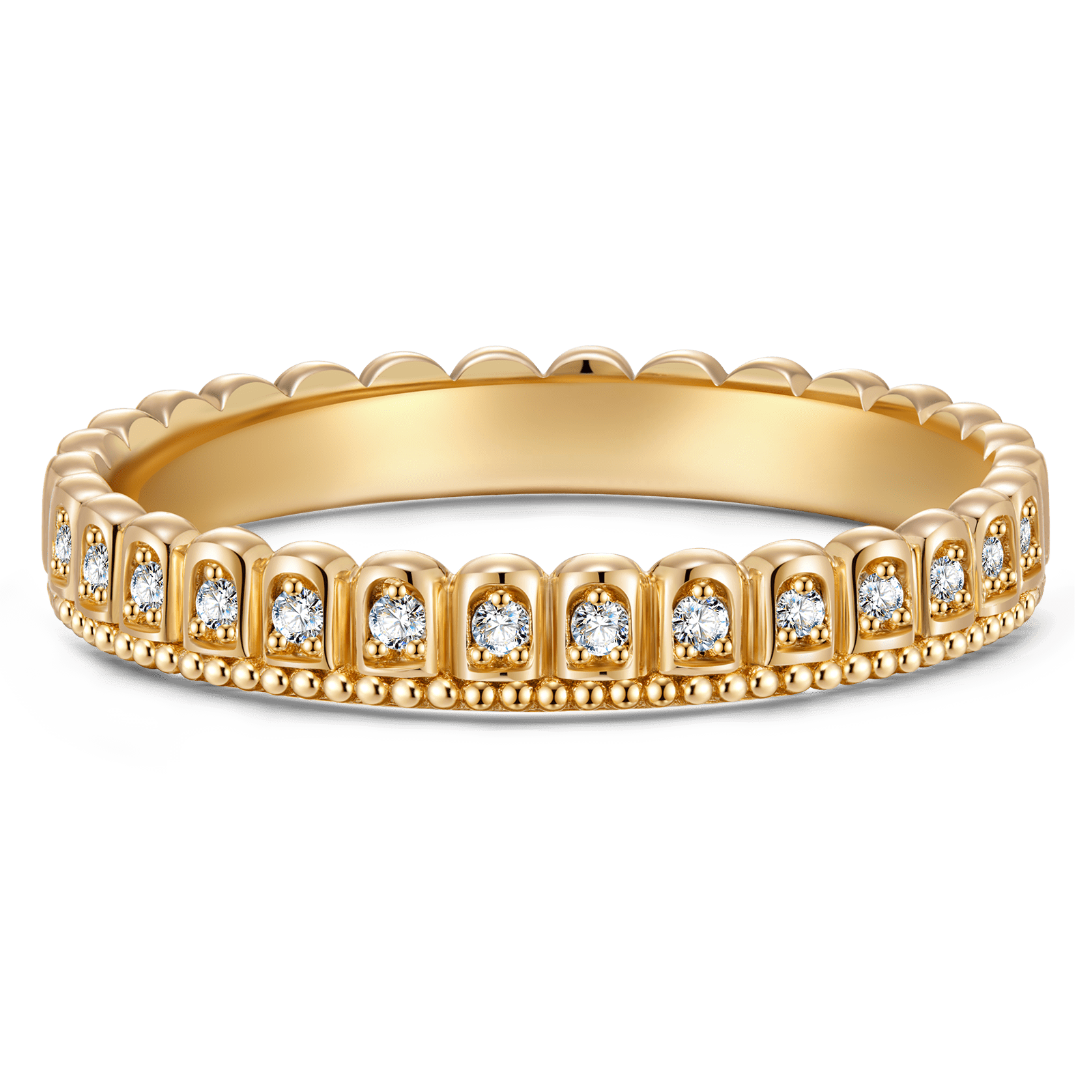 The Destiny Eternity Bands Wedding Ring - 0.18 Carat 14K Yellow Gold with Round Brillant Cut Lab-Grown Diamond