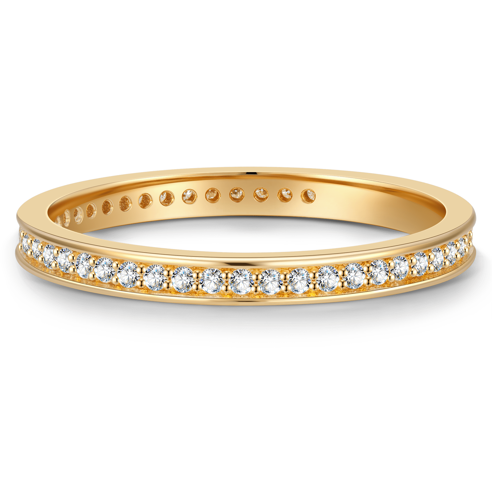 GENUINE LOVE Eternity Bands Wedding Ring - 0.294 Carat 14K Yellow Gold with Round Brillant Cut Lab-Grown Diamond