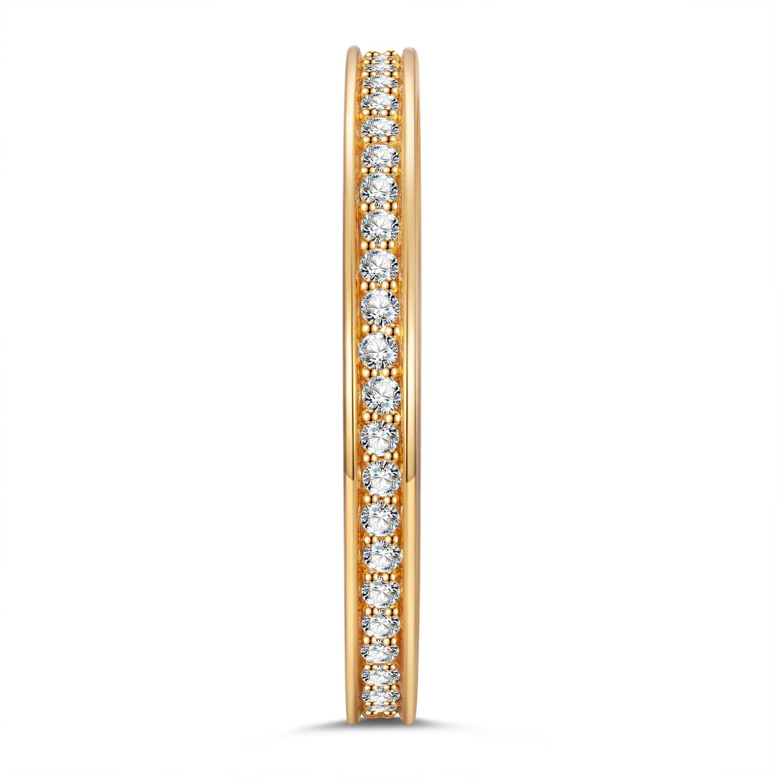 GENUINE LOVE Eternity Bands Wedding Ring - 0.294 Carat 18K Yellow Gold with Round Brillant Cut Lab-Grown Diamond