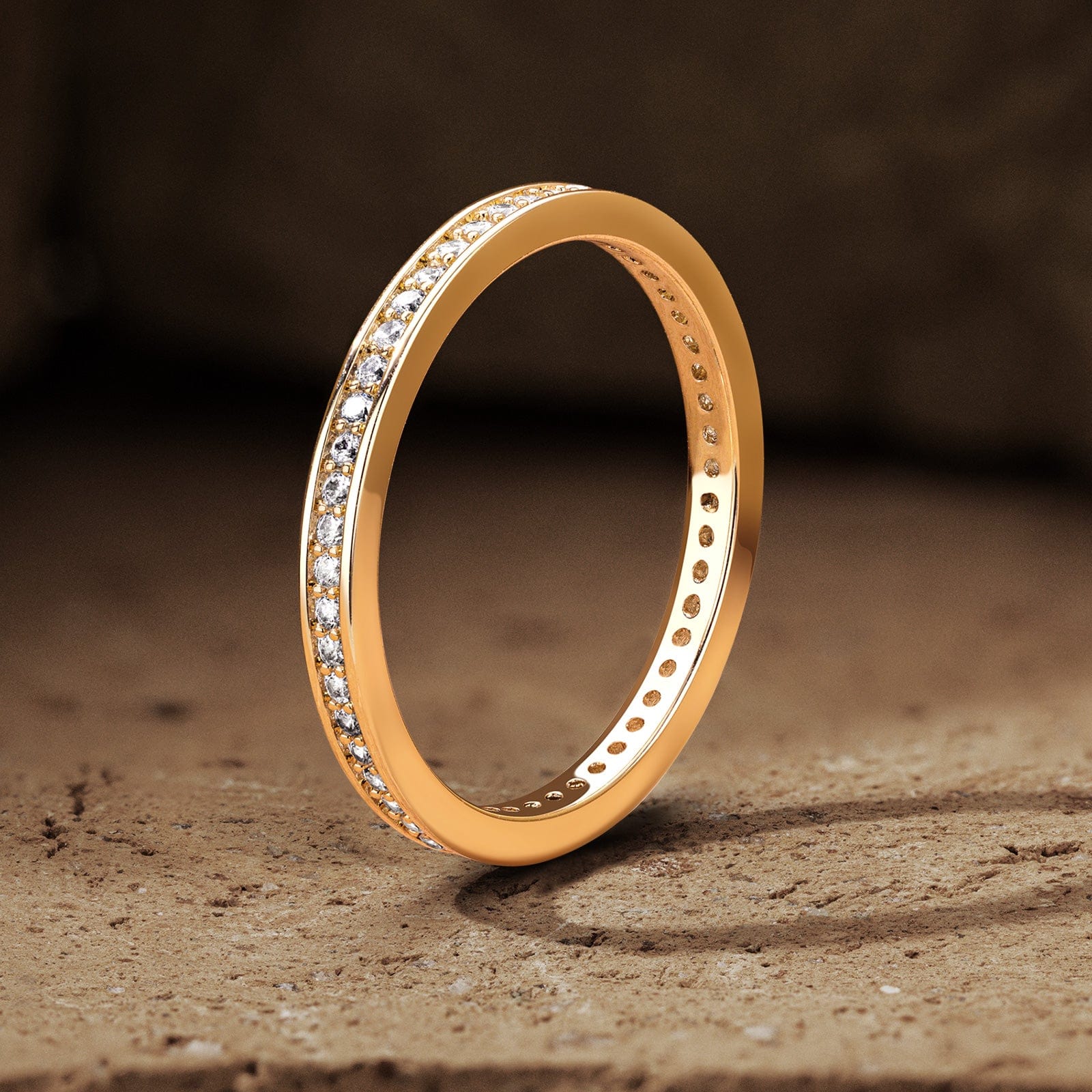 GENUINE LOVE Eternity Bands Wedding Ring - 0.294 Carat 18K Yellow Gold with Round Brillant Cut Lab-Grown Diamond