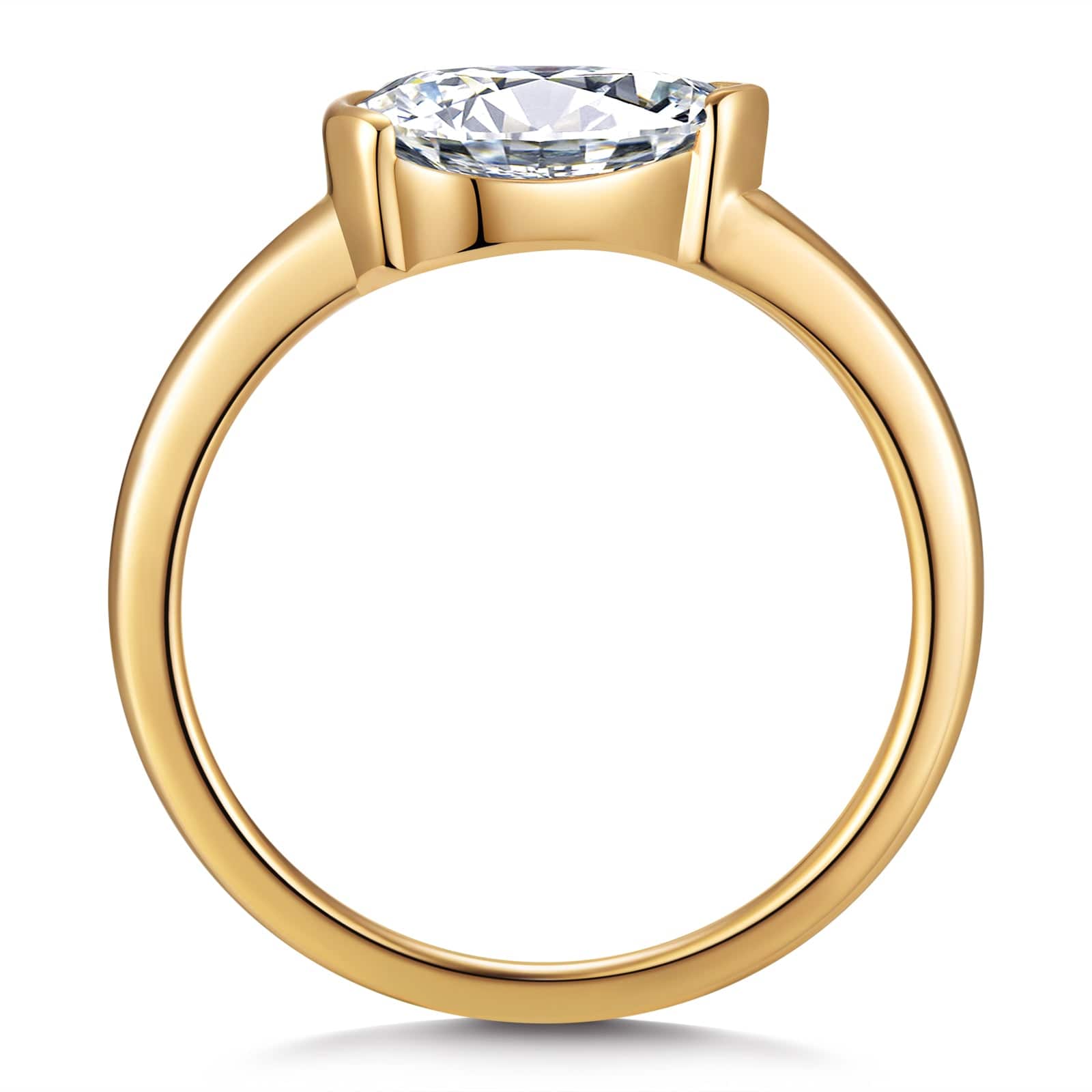 GENUINE LOVE Solitaire Engagement Ring - 1.01 Carat 14K Yellow Gold with a Marquise Brilliant Cut Lab-Grown Diamond