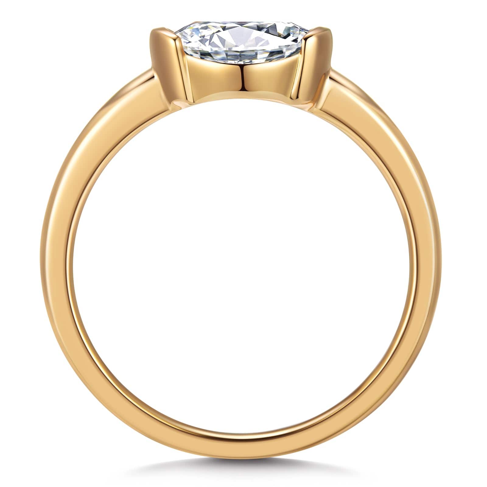 GENUINE LOVE Solitaire Engagement Ring - 1.01 Carat 14K Yellow Gold with a Oval Brilliant Cut Lab-Grown Diamond